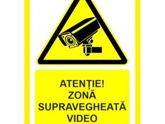 Placuta atentie zona supravegheata video